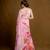 Light pink floral cascade georgette saree with blouse