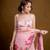Light pink floral cascade georgette saree with blouse