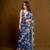 Navy gardenia georgette saree with blouse