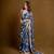Navy gardenia georgette saree with blouse