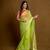 Lime green and red organza saree with blouse