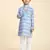 Blue Blue Floral Cotton Jacquard Kurta Pajama Set for Boys Ethnic Wear