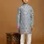 Grey Printed Cotton Jacquard Kurta Pajama Set for Boys Ethnic Wear