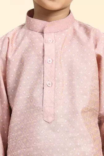 Pink Printed Cotton Printed Dhoti kurta Set for Boys Ethnic Wear