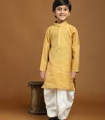 Brown Printed Cotton Printed Dhoti kurta Set for Boys Ethnic Wear
