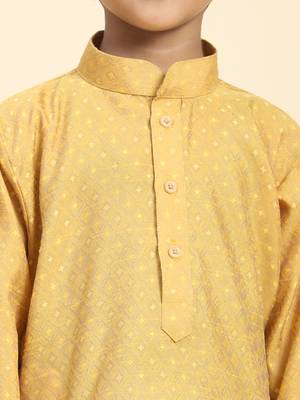 Brown Printed Cotton Printed Dhoti kurta Set for Boys Ethnic Wear 3