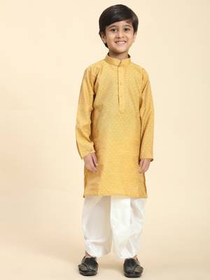 Brown Printed Cotton Printed Dhoti kurta Set for Boys Ethnic Wear 4