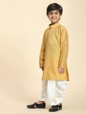 Brown Printed Cotton Printed Dhoti kurta Set for Boys Ethnic Wear 5