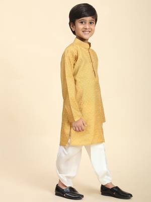 Brown Printed Cotton Printed Dhoti kurta Set for Boys Ethnic Wear 6