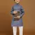 Navy Blue Printed Cotton Jacquard Kurta Pajama Set for Boys Ethnic Wear