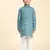 Green Printed Cotton Jacquard Kurta Pajama Set for Boys Ethnic Wear