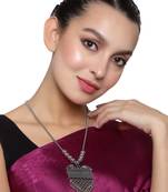 Oxidized Silver Color Long Necklace