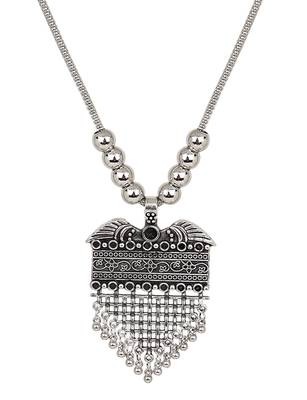 Oxidized Silver Color Long Necklace 4