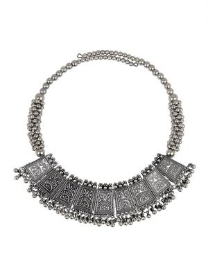 Oxidized Silver Color Choker Necklace Set 4