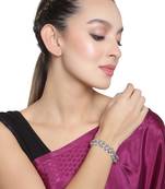 Silver Color Brass Adjustable Bracele