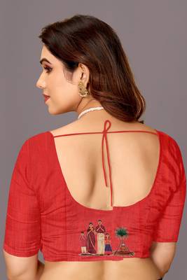 Pongal Special Cream Woven Linen Saree With Blouse 3