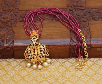Awesome temple ramparivar pendant with spinner beads 1