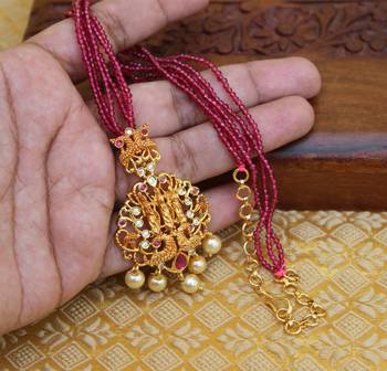 Awesome temple ramparivar pendant with spinner beads 2