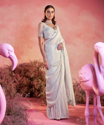 Aasma saree set in white 1