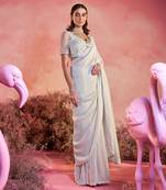 Aasma saree set in white