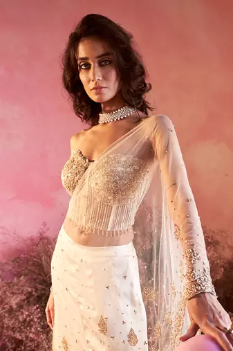 Chand saree in off white