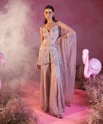 Soft lilac sharara set 1