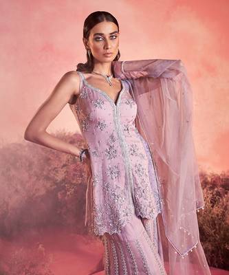 Soft lilac sharara set 2