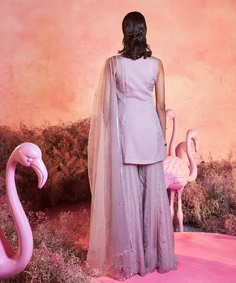 Soft lilac sharara set 3