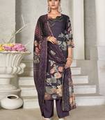 Stylee lifestyle violet pashmina digital printed dress material