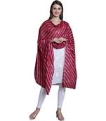 Maroon Cotton Leheriya Print Dupatta