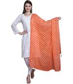 Orange Cotton Leheriya Print Dupatta