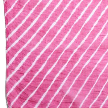 Pink Cotton Leheriya Print Dupatta 5