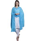 Turquoise Cotton Leheriya Print Dupatta