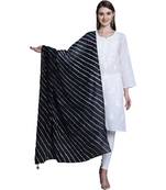 Black Cotton Leheriya Print Dupatta