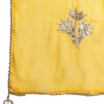 Yellow Georgette Gota Patti Work Dupatta 5