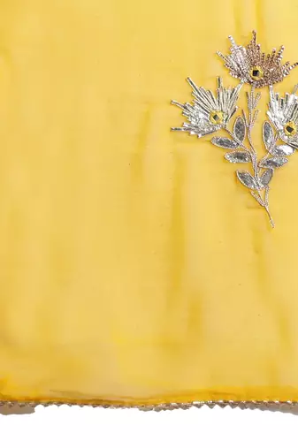 Yellow Georgette Gota Patti Work Dupatta