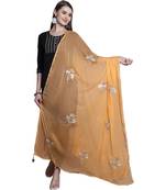 Peach Georgette Gota Patti Work Dupatta