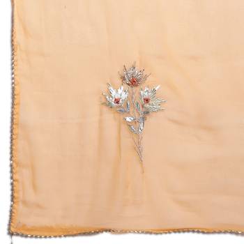 Peach Georgette Gota Patti Work Dupatta 5