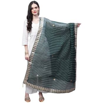 Green Cotton Gota Patti Work Dupatta 1