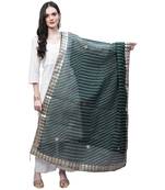 Green Cotton Gota Patti Work Dupatta