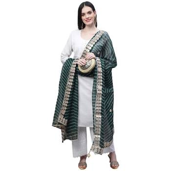 Green Cotton Gota Patti Work Dupatta 5