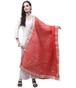 Orange Cotton Gota Patti Work Dupatta