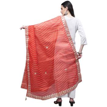 Orange Cotton Gota Patti Work Dupatta 2