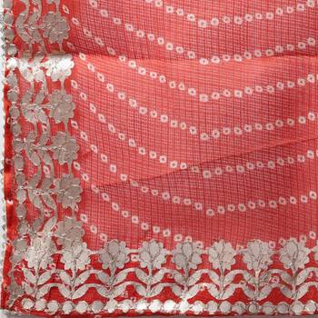 Orange Cotton Gota Patti Work Dupatta 6