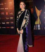 Anushka Sharma Apsara Award Velvet Saree Bollywood Replica