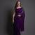 Purple embroidery heavy georgette saree with un-stiched blouse