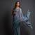 Grey embroidery heavy georgette saree with un-stiched blouse