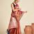 Orange weaving banarasi silk saree with un-stiched blouse