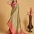 Beige weaving banarasi silk saree with un-stiched blouse