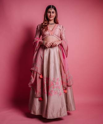 Champagne Beige Bewildered Lehenga Set 1